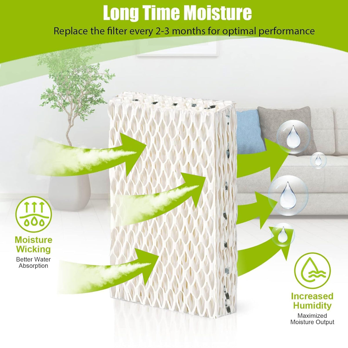 4 Pack WF813 Humidifier Filters Wick Replacement Compatible with ReliOn RCM (4 Pack)
