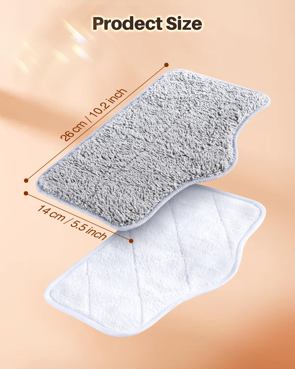 6 Pack Steam Mop Pads (White and Gray)