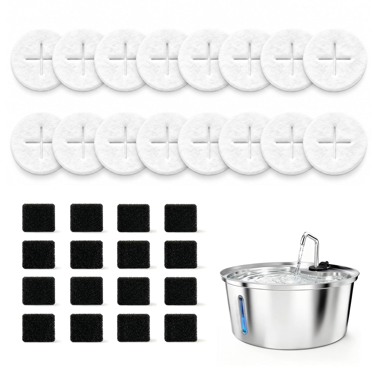 16+16 Pack Replacement Filters for Pawccoli 7L