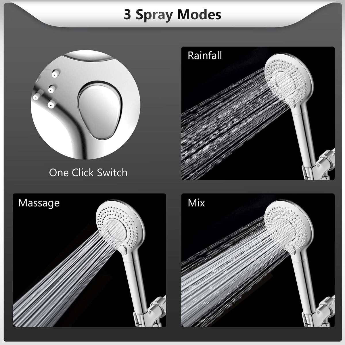 Filtered Shower Head with Handheld (1 Filter / Chrome)