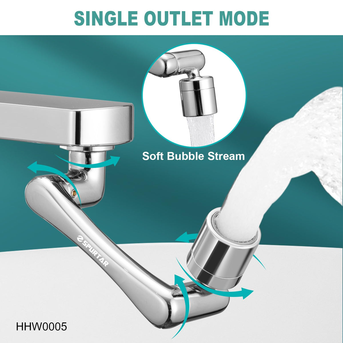 1440° Sink Faucet Extender (Silver(Single Mode))