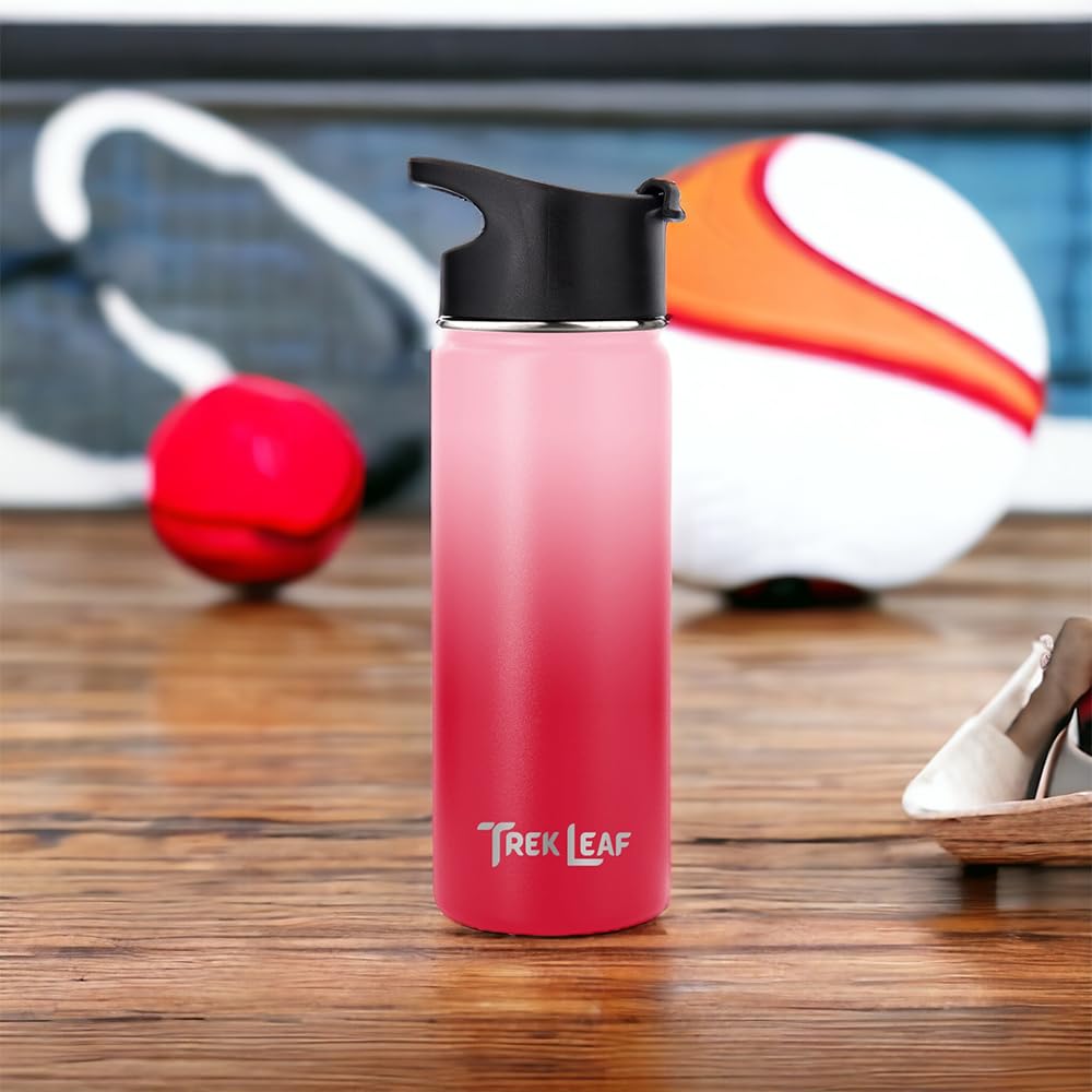 Travel Water Bottle with 3 Lids (18 Ounces / Blush)