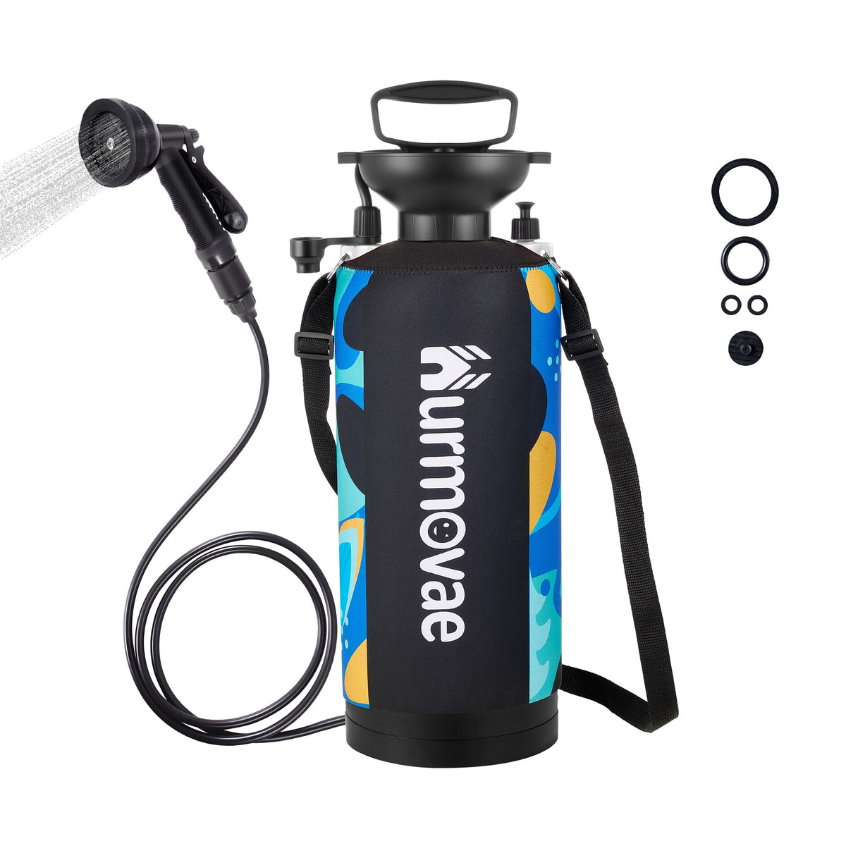 8L/2.1-Gal Portable Shower for Beach & Camping, 10 Spray Patterns (White-8L)