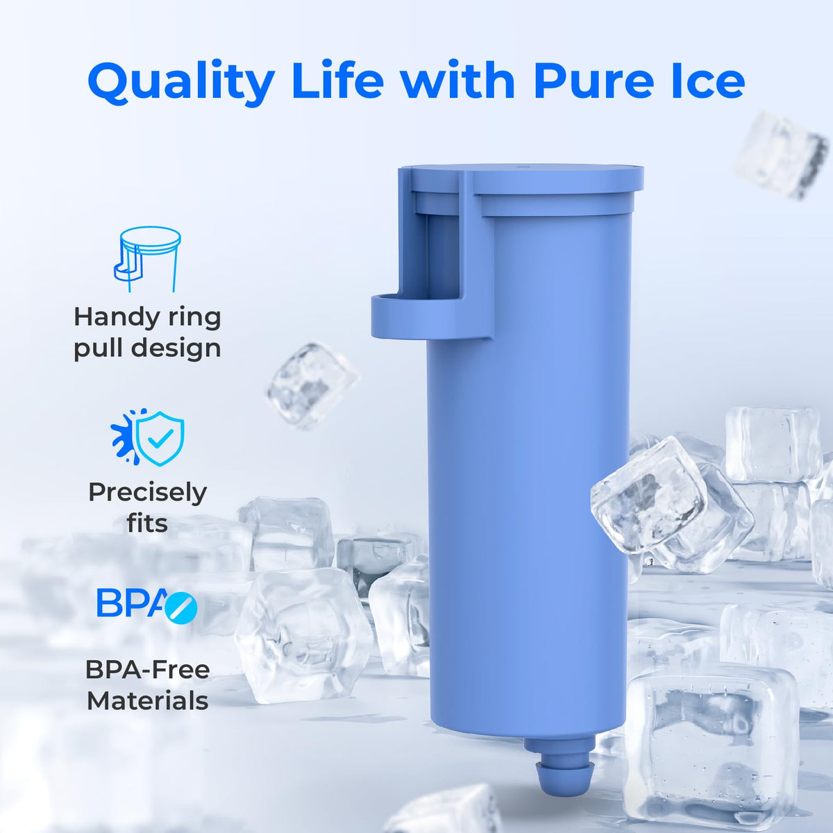 C33 AS Water Filter Compatible with GE® Opal Ice Maker (Blue)