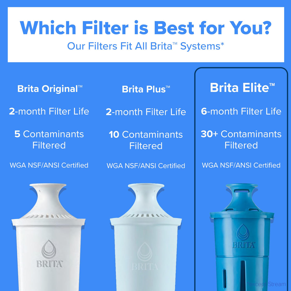 Large 10 Cup Water Pitcher Dispenser (Blue)