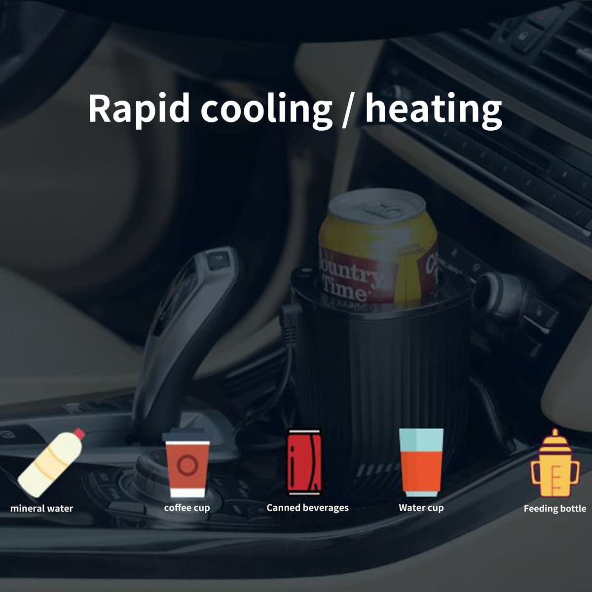 Smart 2‑in‑1 Car Cup Warmer Cooler