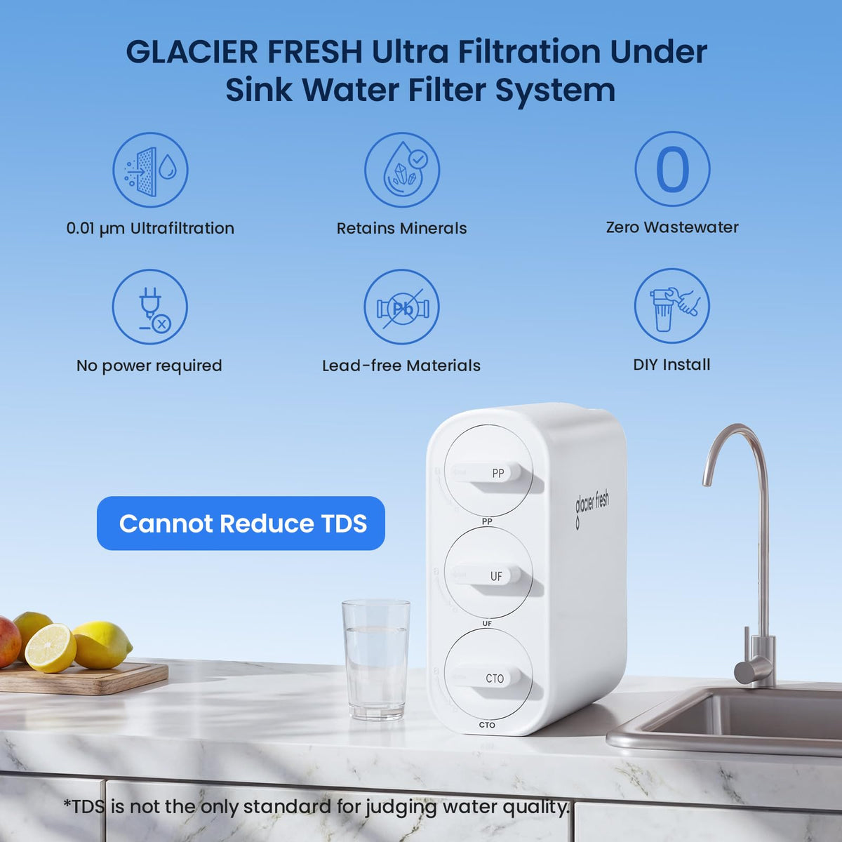 PP/UF/CTO Filter Replacement for GFU06 Ultra Filtration (White-PP/UF/CTO Filter)