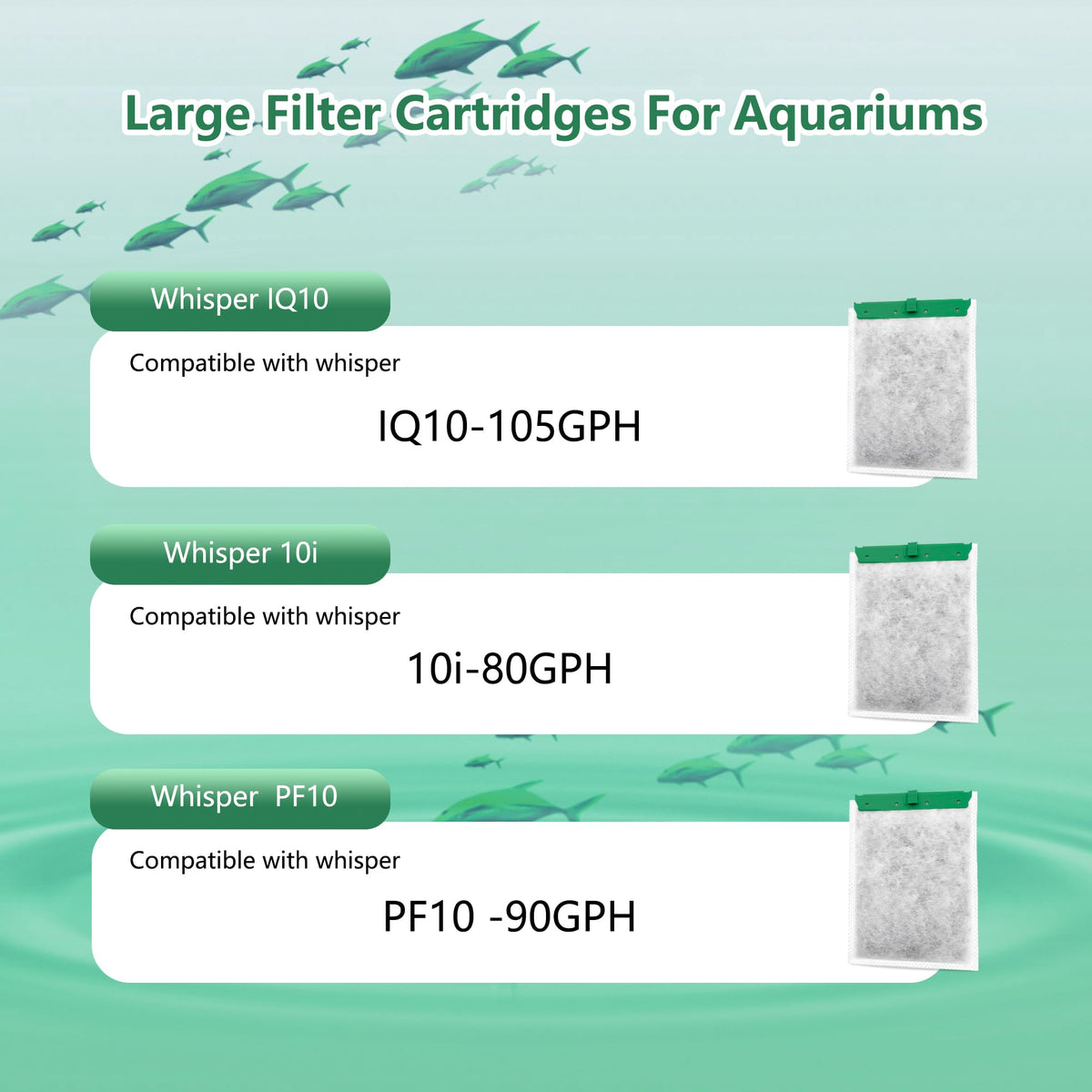 Aquarium 8 Pack Medium Filter Cartridges PF10 Power Filters (8 Pack)