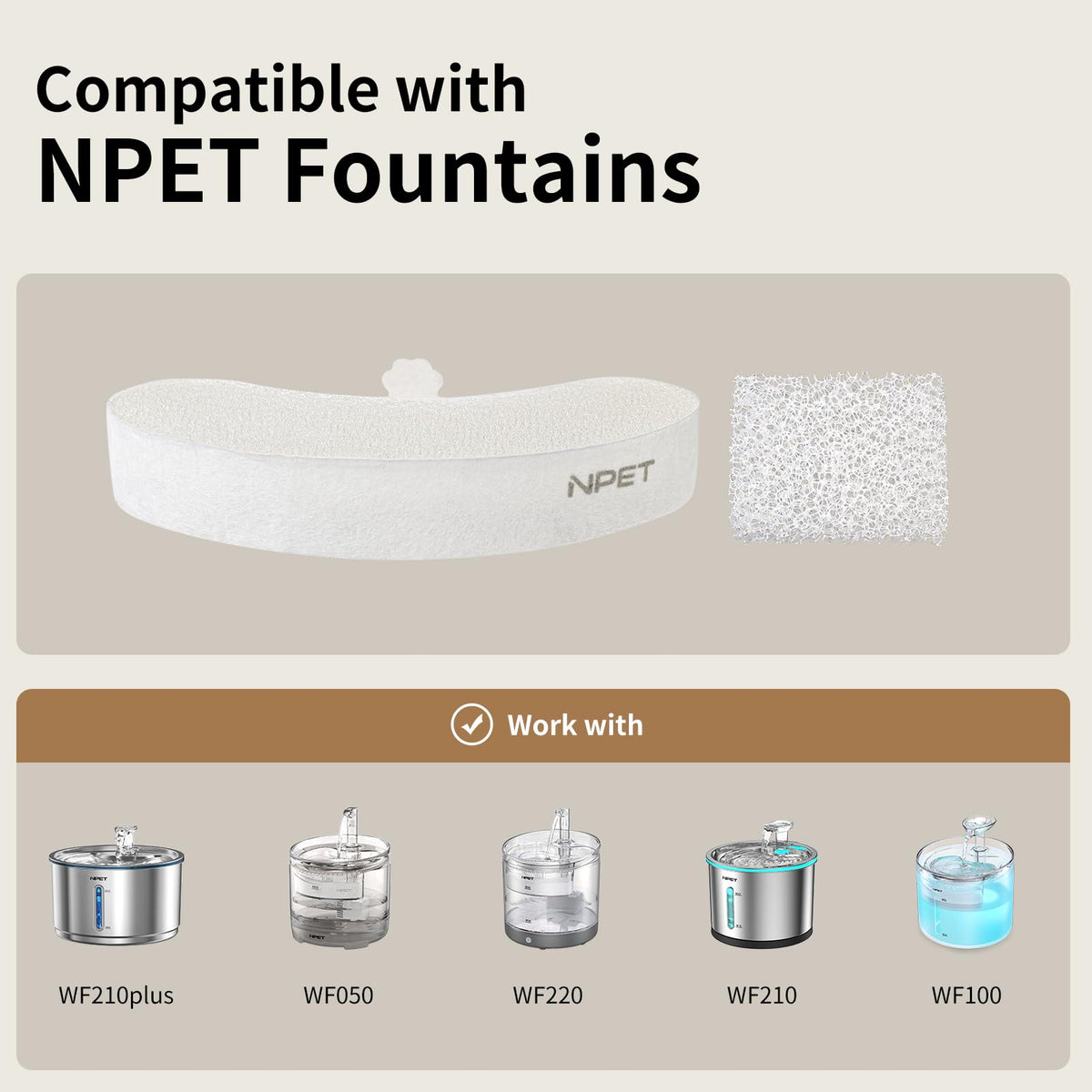 Replacement Filters for Cat Water Fountain WF050