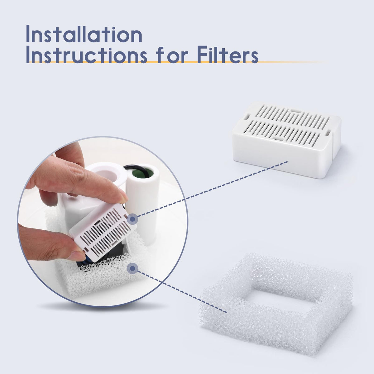 8 Pack Ceramic Cat Water Fountain Filters Replacement