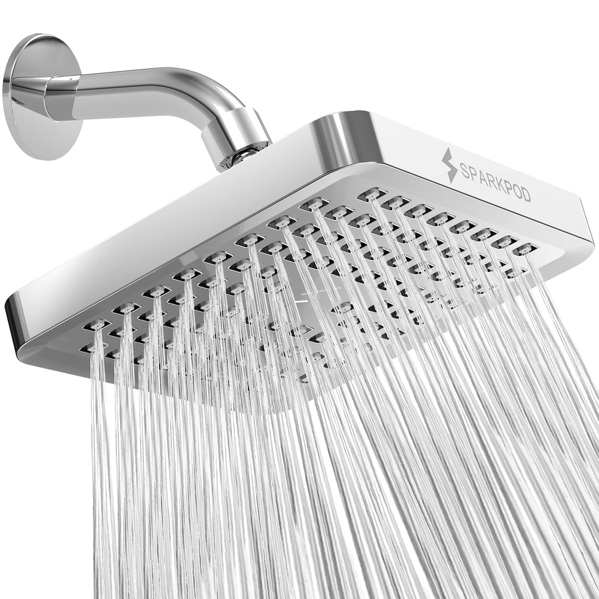 Rain Shower Head (6 Inch Square / Chrome (Polished))
