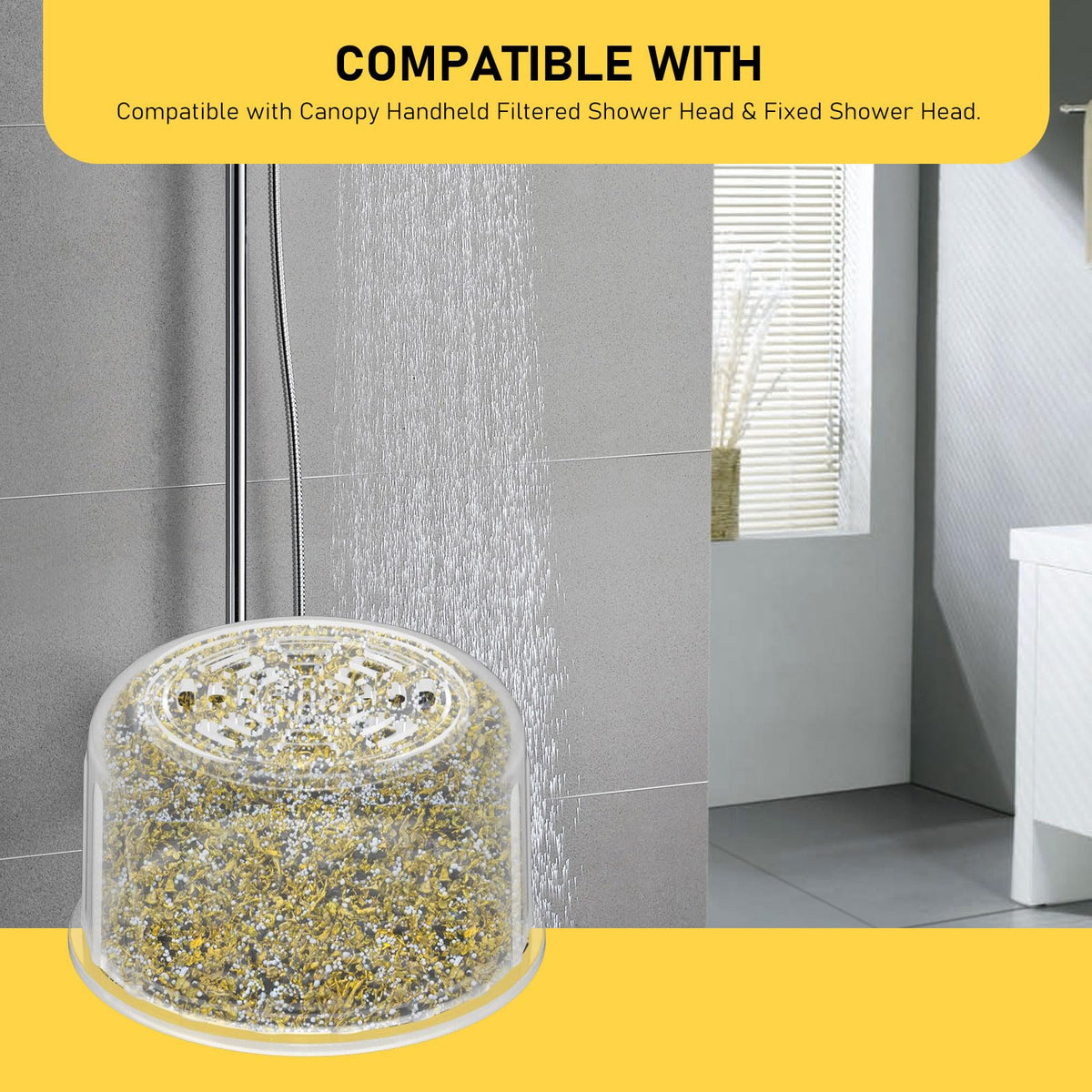 2 Pack Shower Head Filter Replacement Cartridge Compatible with All Canopy Fixed & Handheld Filtered Shower Head (2 Pack)