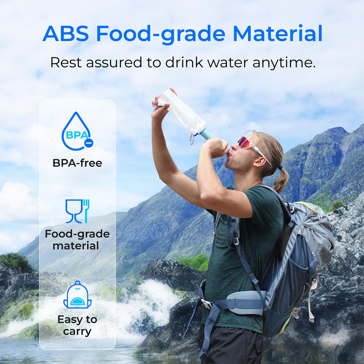 Water Filter Straw (Light Blue)