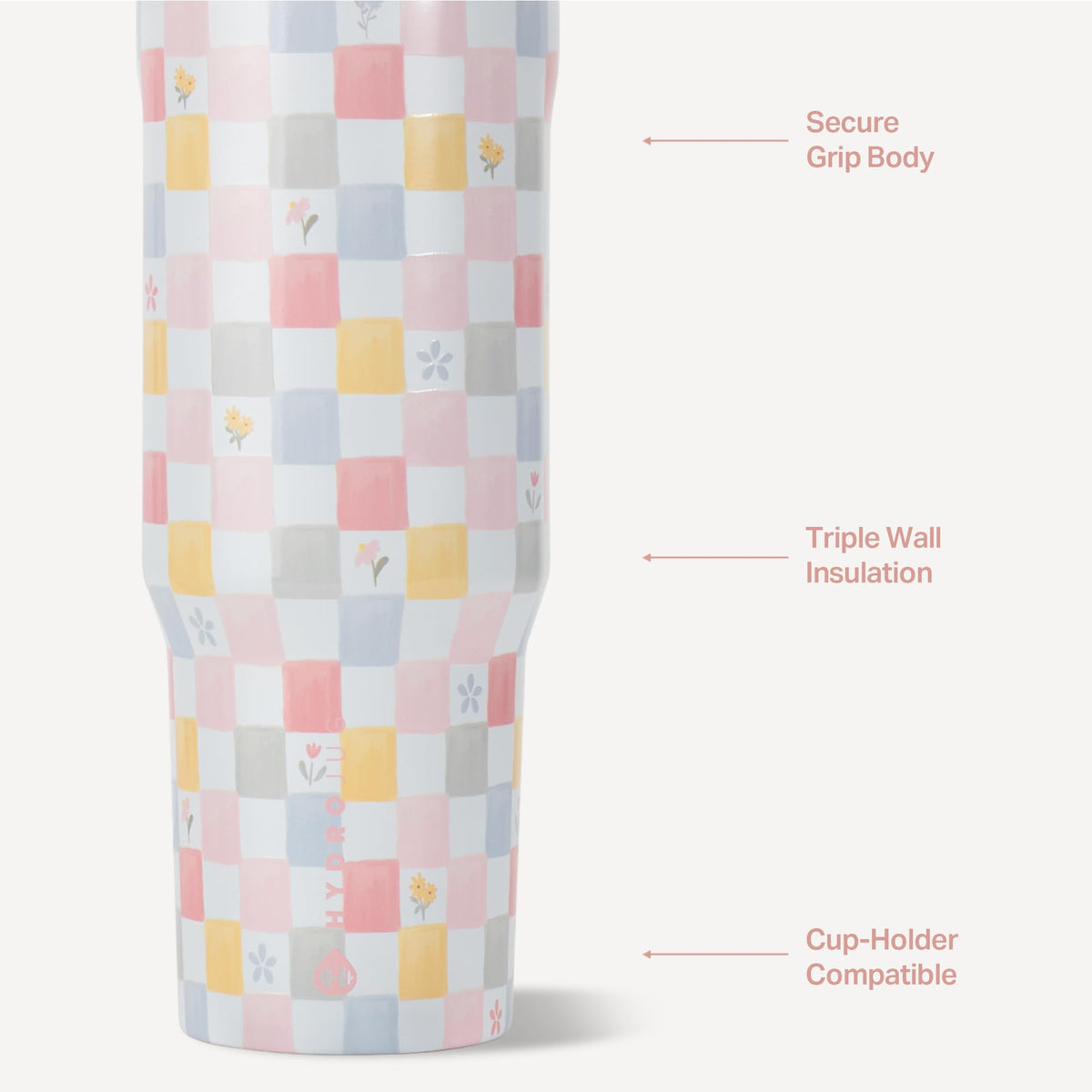 Sport 32oz Insulated Stainless Steel Water Bottle (Pastel Checkers / 32 Ounces)