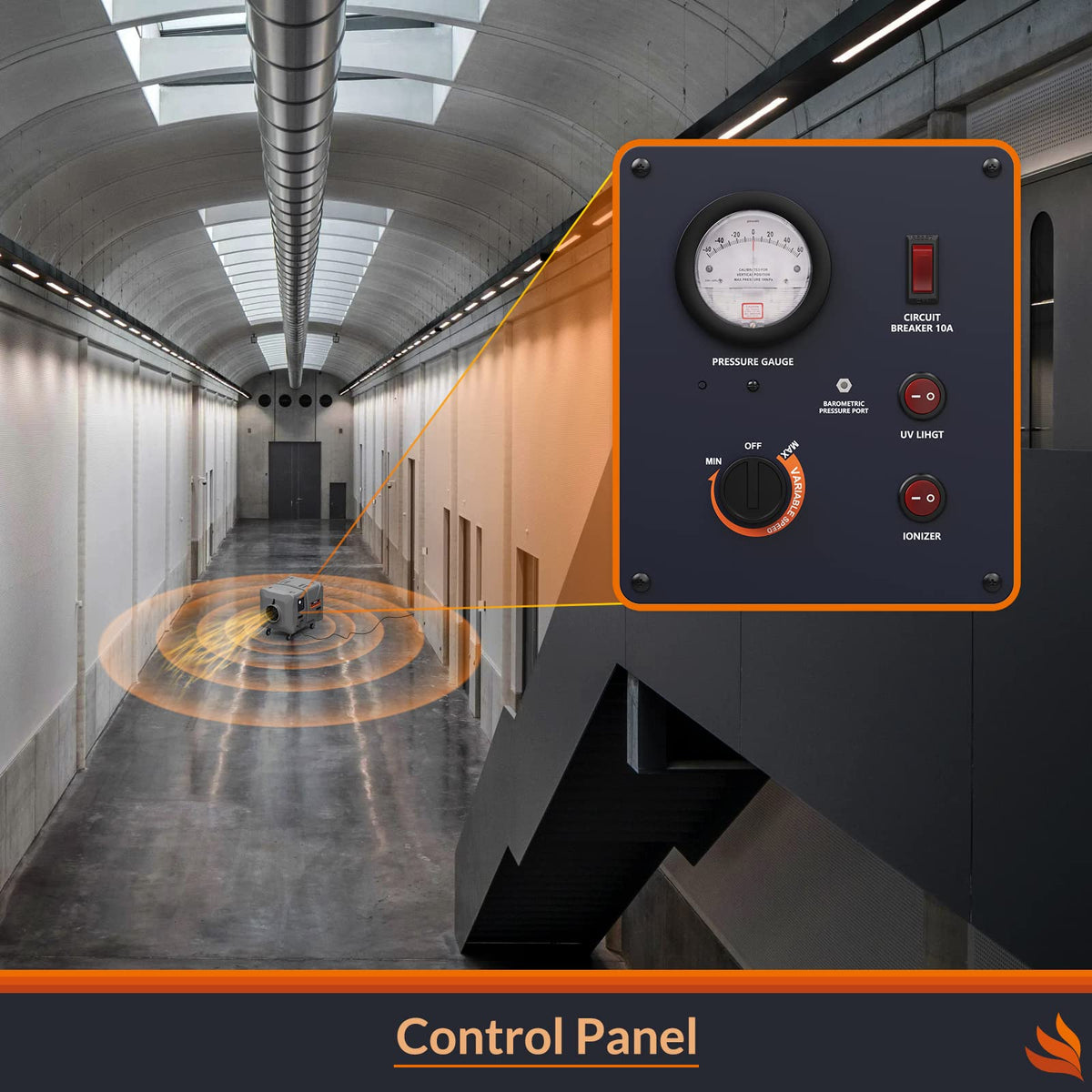 2000 CFM Air Scrubber (2000 CFM with UV-C Light and Ion Generator)