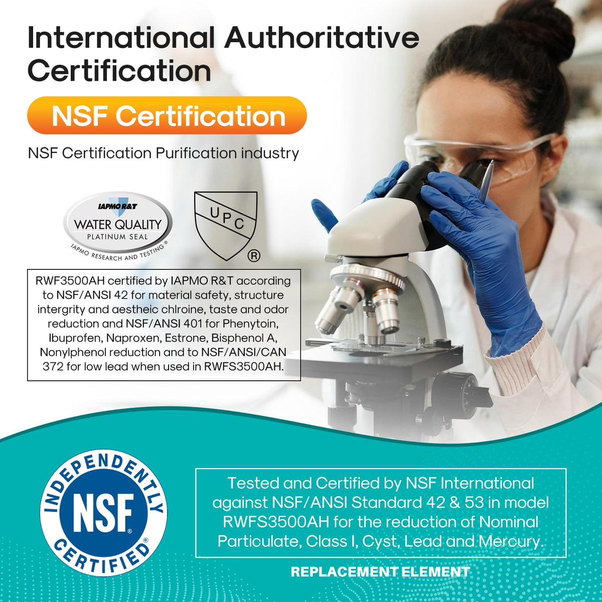 PRO ADQ736134 NSF401 Cert.Water Filter and LT120F Air Filter (4+4 Count (Pack of 1) / PFOA&PFOS, Ibuprofen, Phenytoin Removal(PRO))
