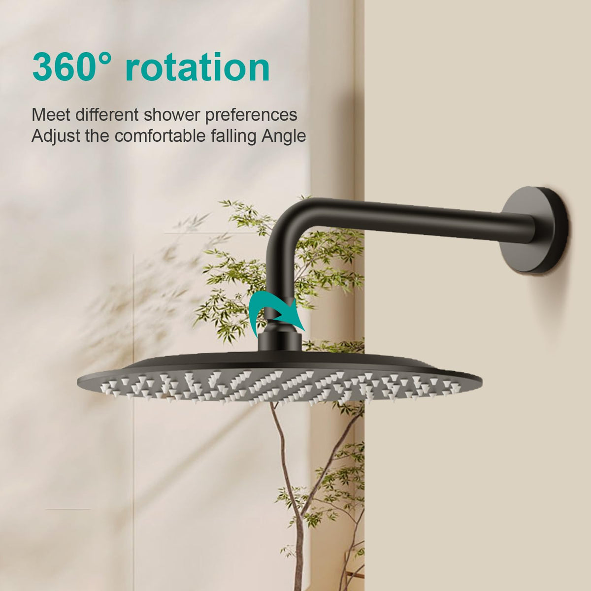 All Metal 10Inch Rain Shower Head (Matte Black / 10 Inch)
