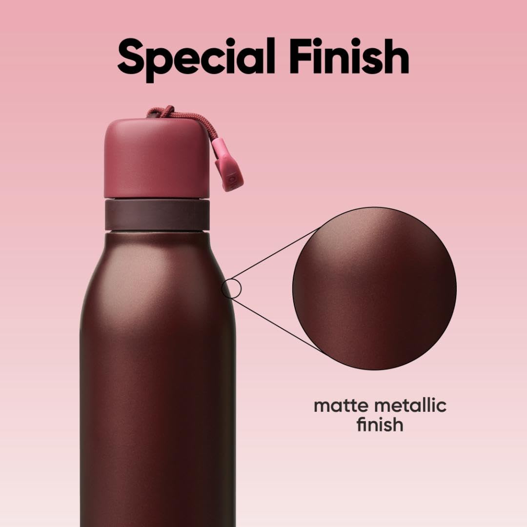 FreeSip Twist Stainless Steel Water Bottle 24 oz Black Cherry (Black Cherry / 24 Ounces)