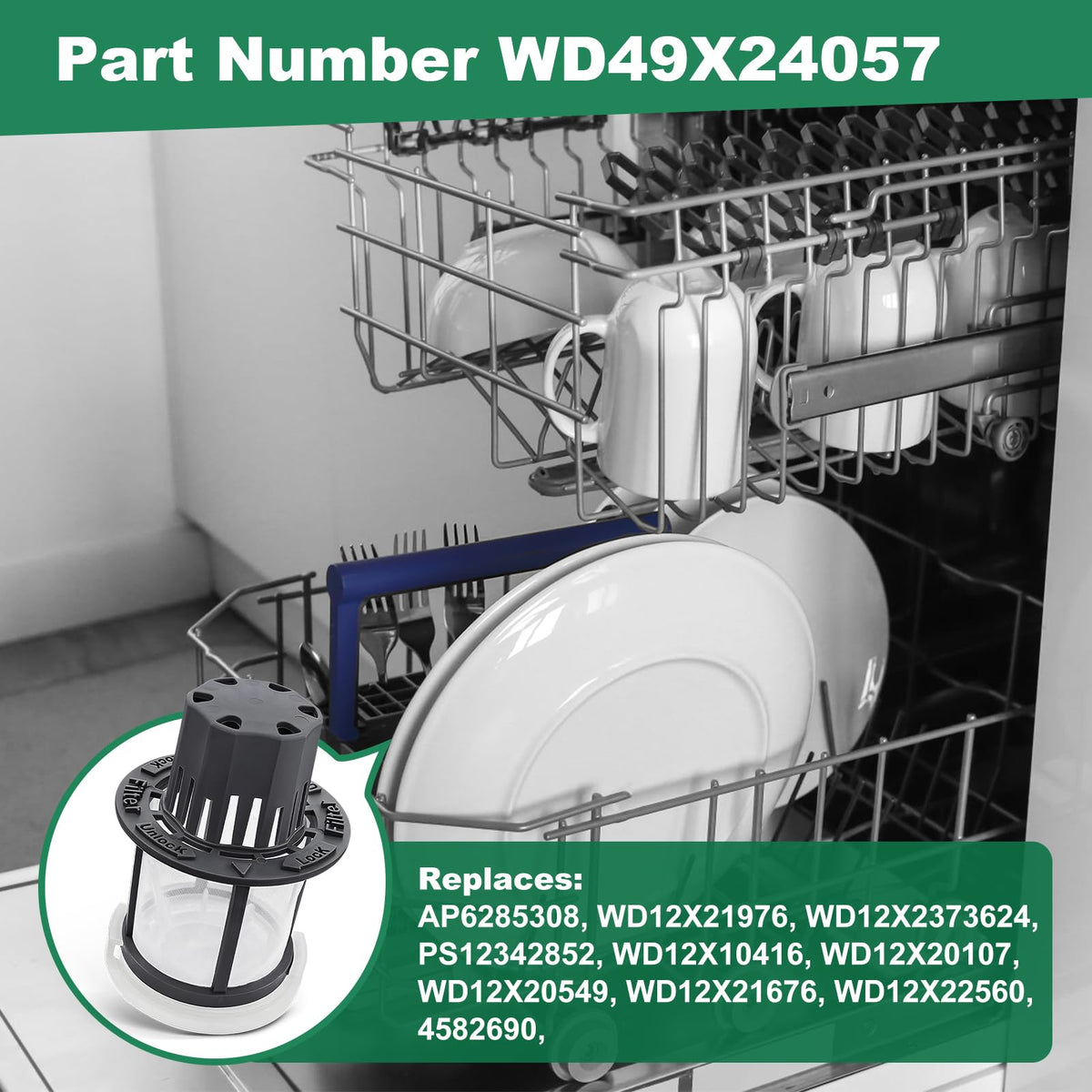 WD49X24057 Dishwasher Ultra Fine Filter Kit with GE Dishwashers