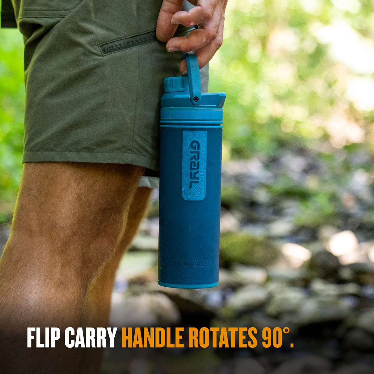 UltraPress 16.9 oz Water Purifier & Filter Bottle (Forest Blue)