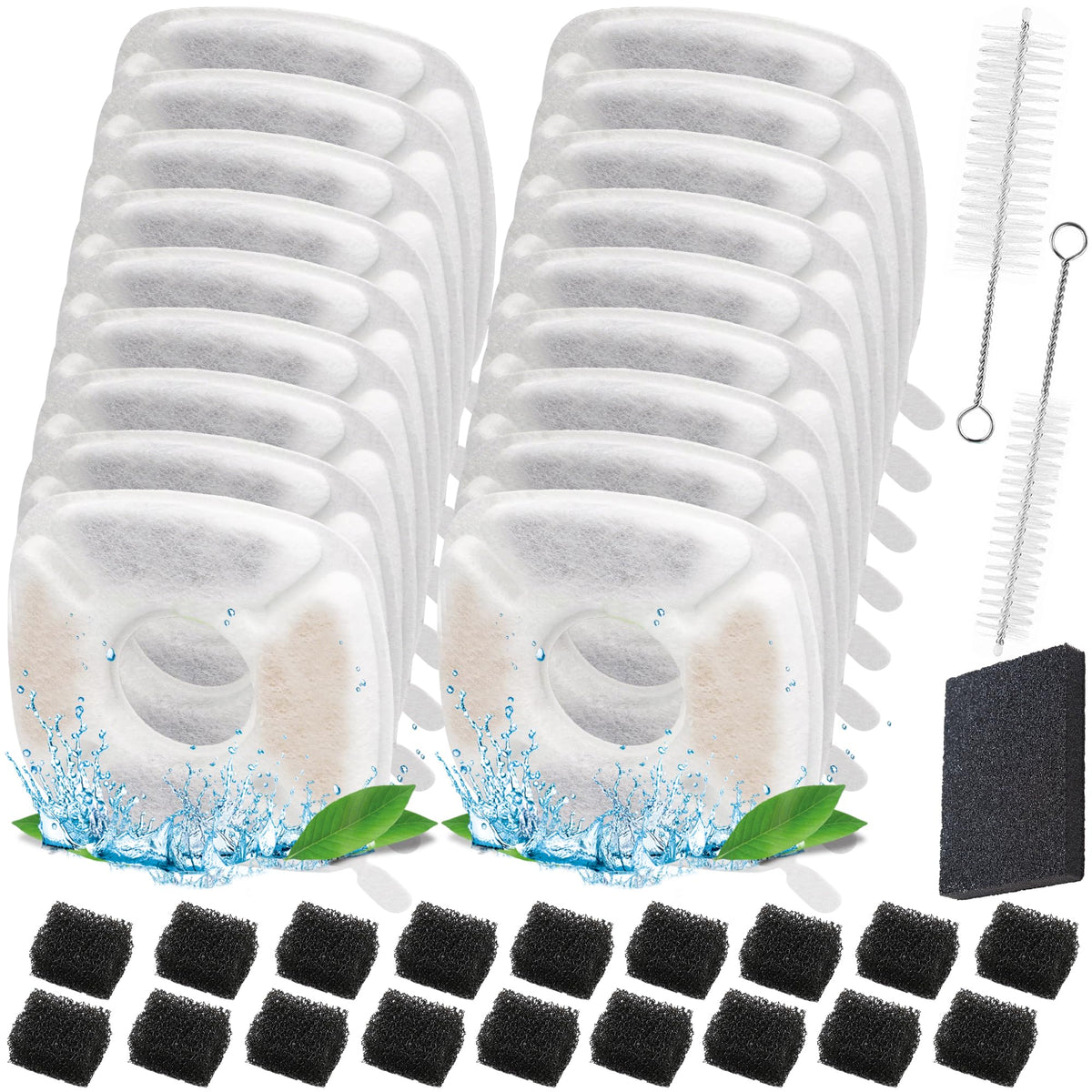 39 Pcs Cat Water Fountain Filters for Veken 95oz