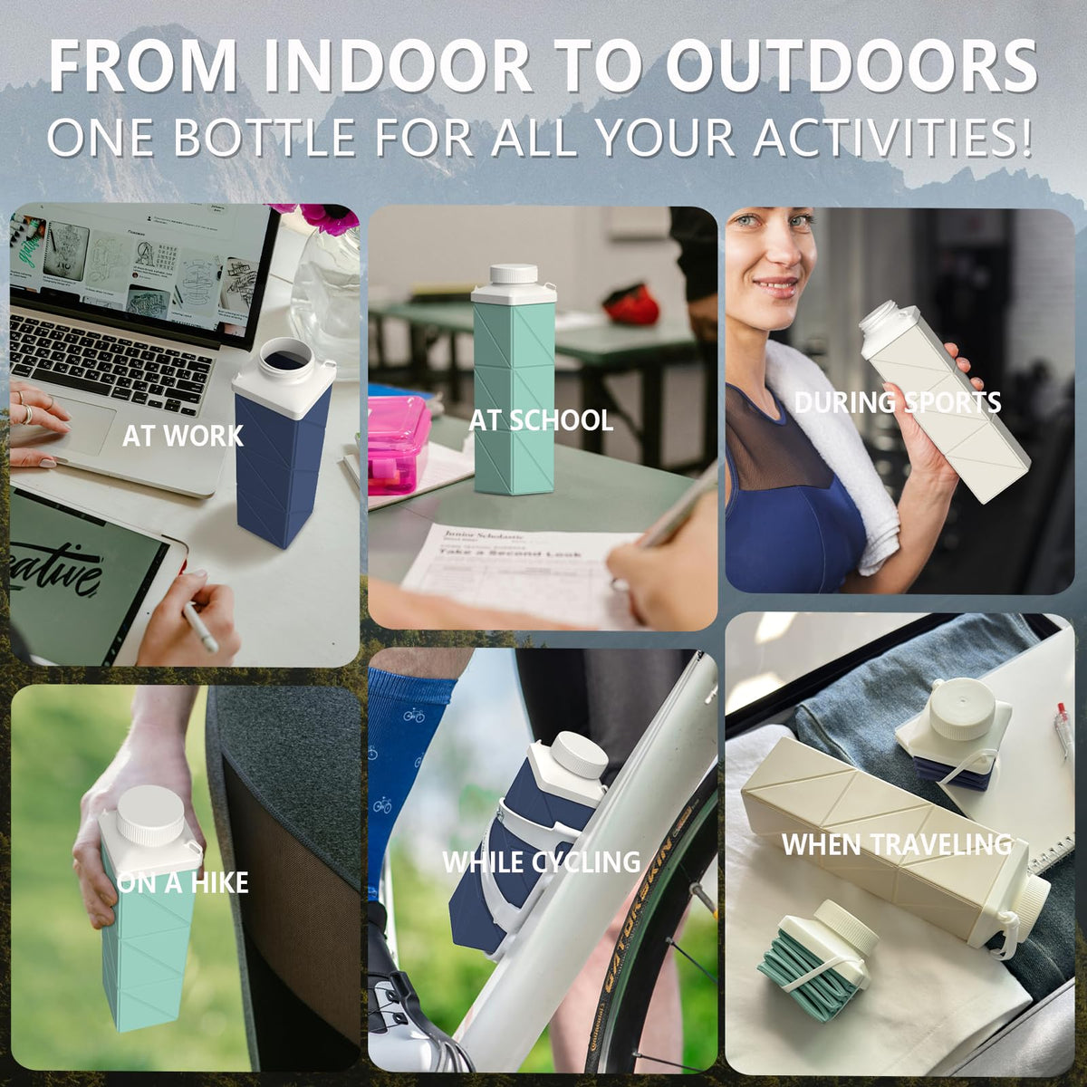 Collapsible Water Bottles (Type4 Gray)