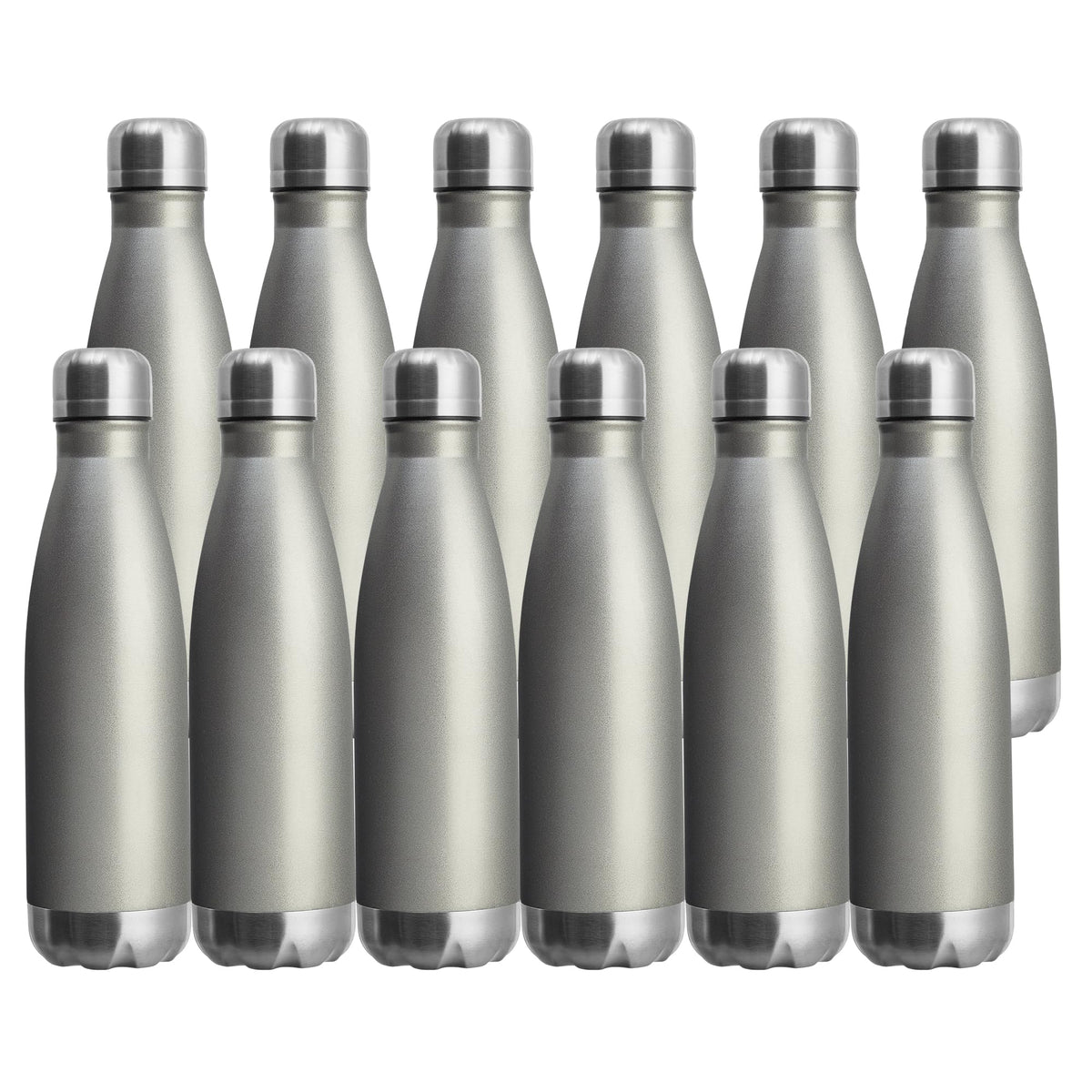 17oz Sport Water Bottle 12 Pack Vacuum Insulated Stainless Steel Leak (Cold Gray)