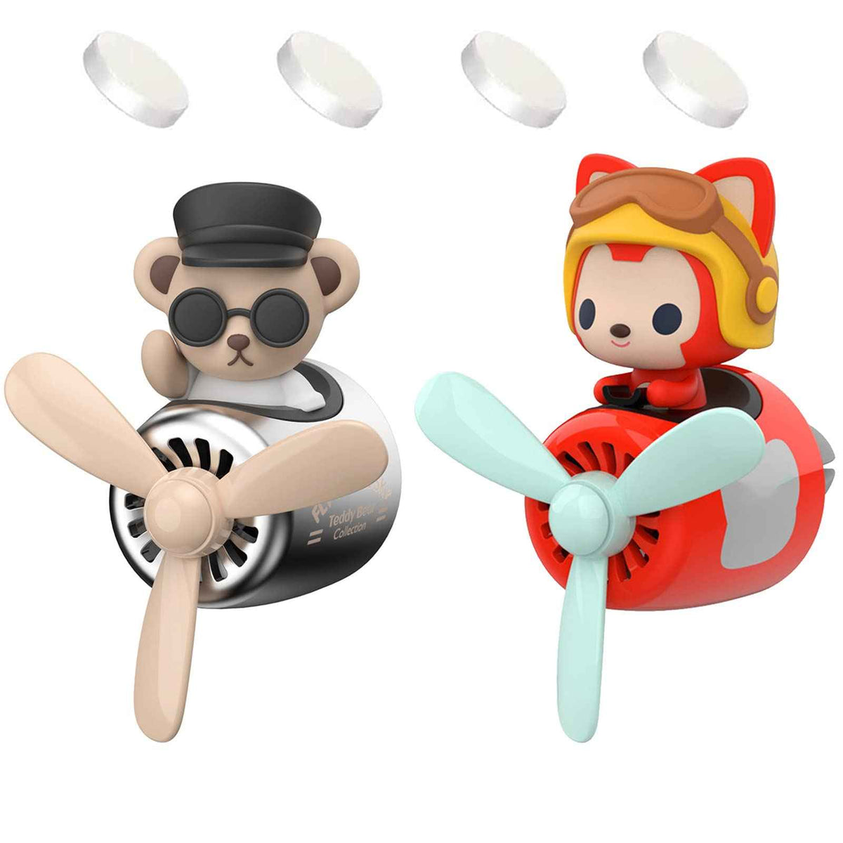 2 Pieces Car Air Fresheners (Red+Silver)