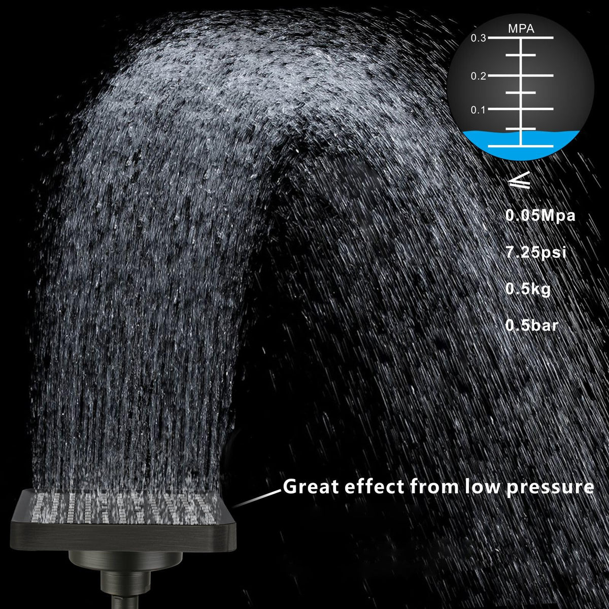 High Pressure Rain Shower Head with Filtered (Oil Rubbed Bronze)
