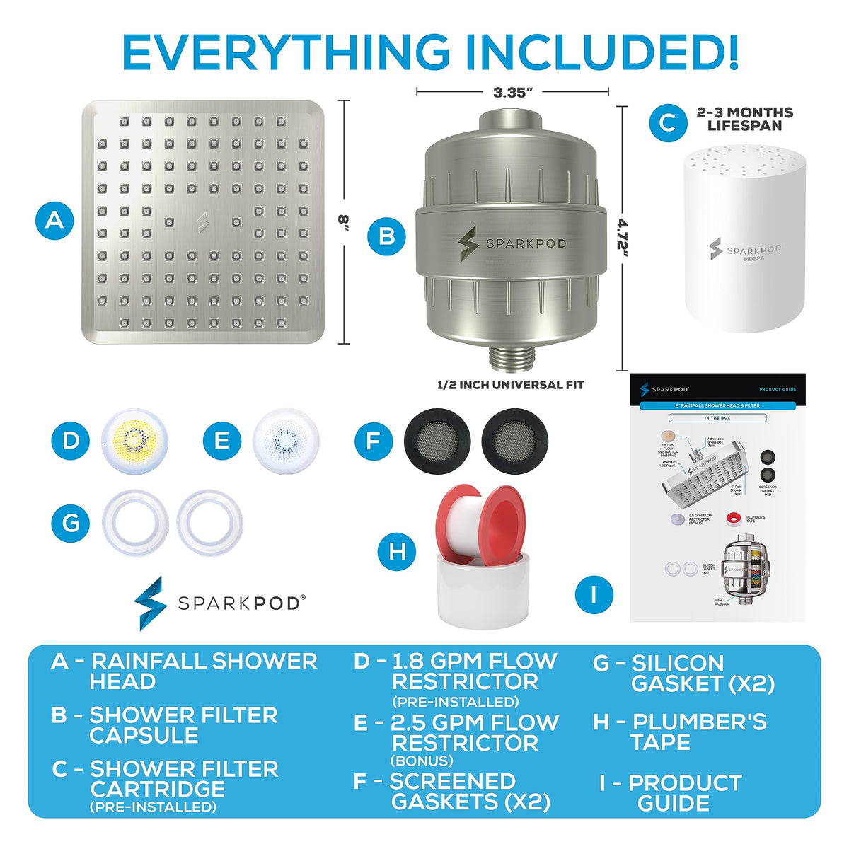 Filtered Shower Head (2. Elegant Brushed Nickel)