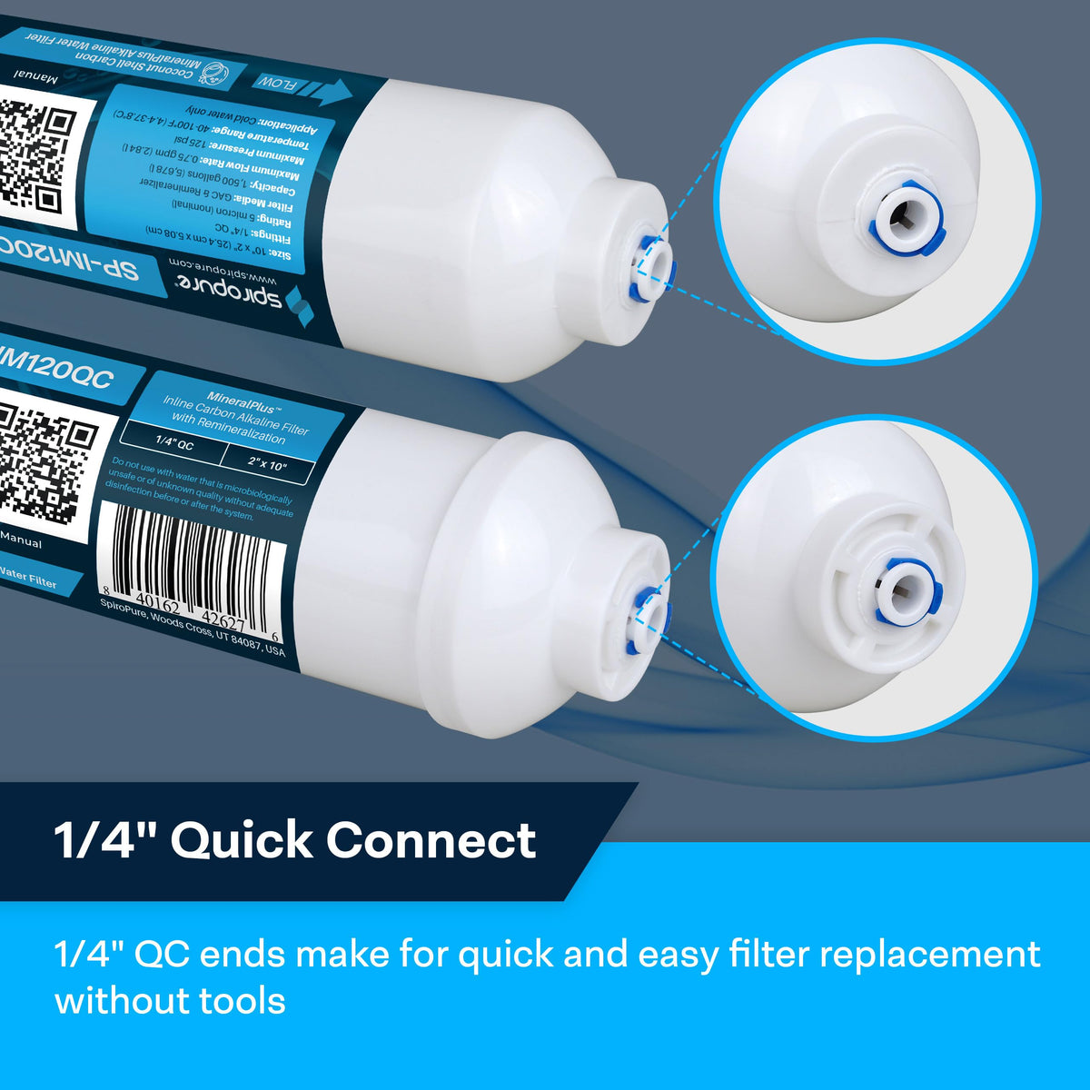 SP IM120QC Alkaline Carbon Inline Water Filter 1 (1/4" Quick-Connect)
