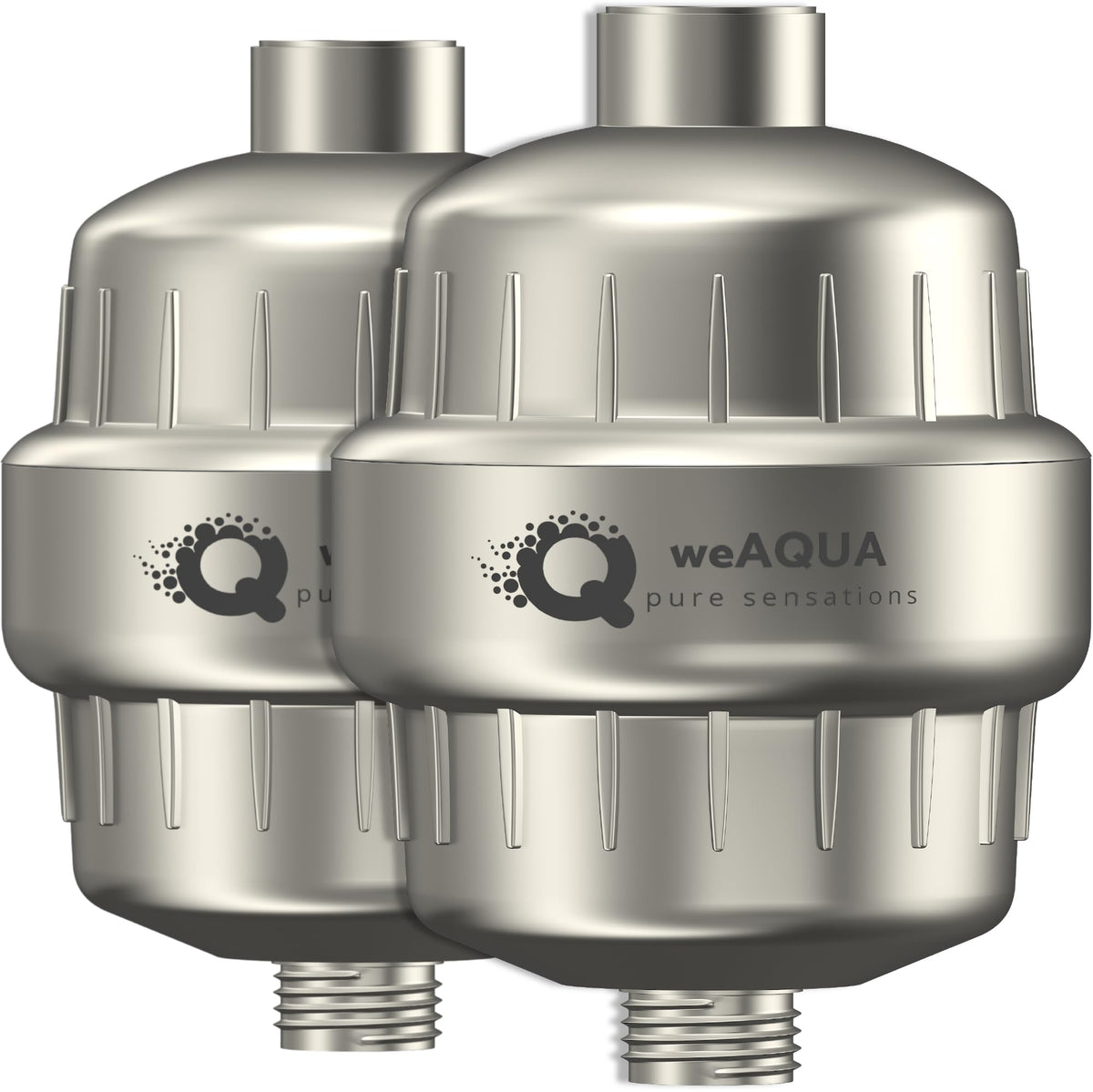 Heavy Duty 2 PACK Shower Filter for Hard Water Chlorine Heavy Metals (Brushed Nickel 2)