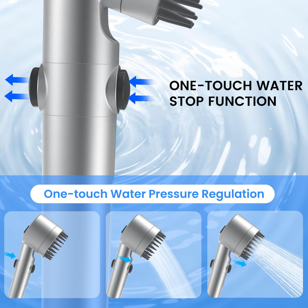 Filtered Shower Head with Handheld (Silver)