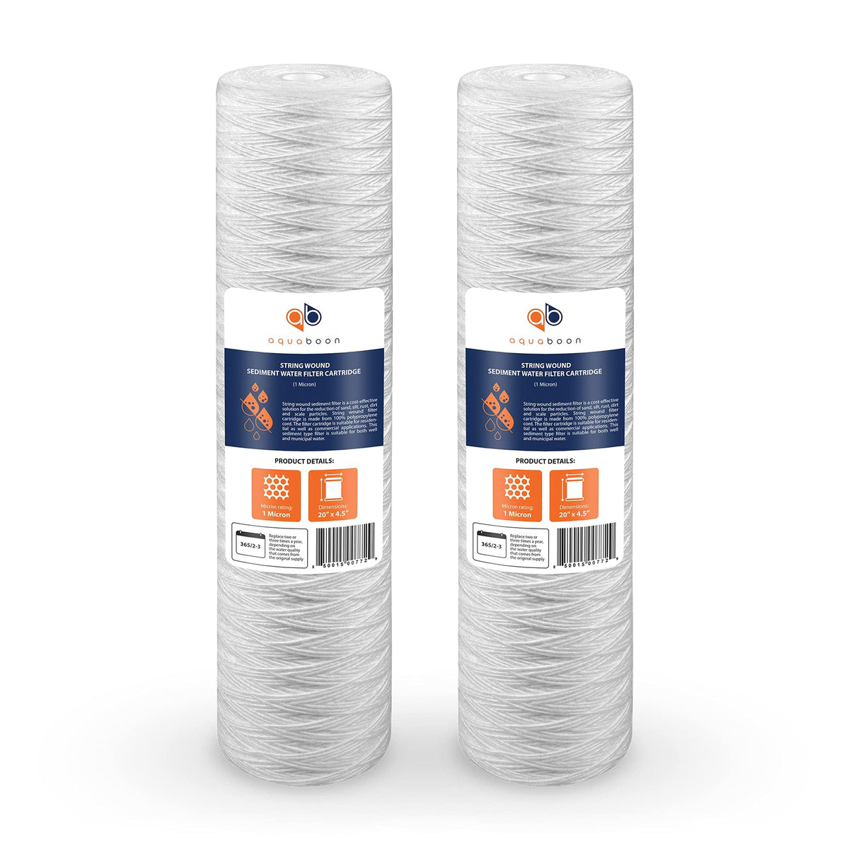 1 Micron 20 x 4.5 Whole House String Wound Water Filter 2 (2 / 1 Micron)