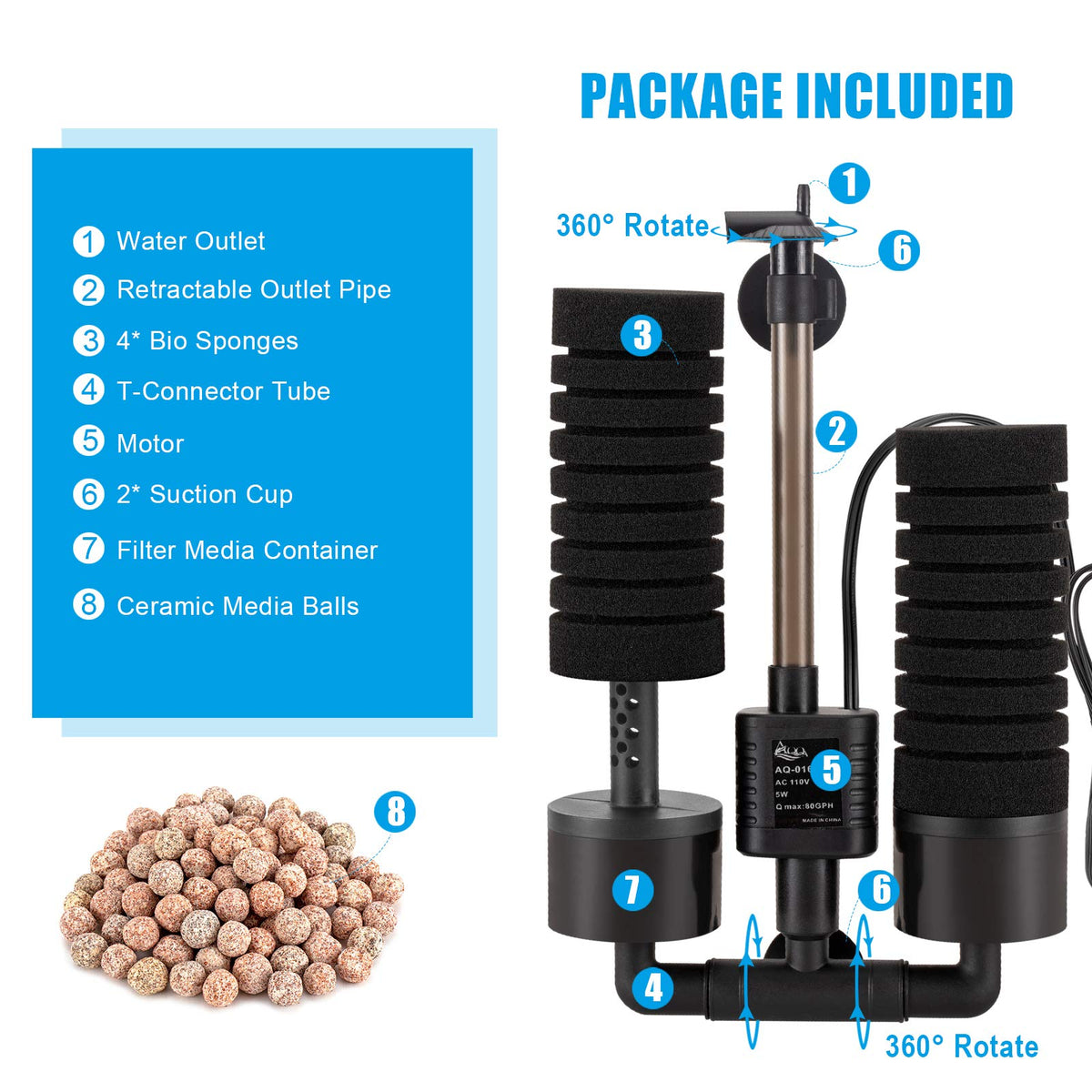 Aquarium Sponge Water Filter (Large)