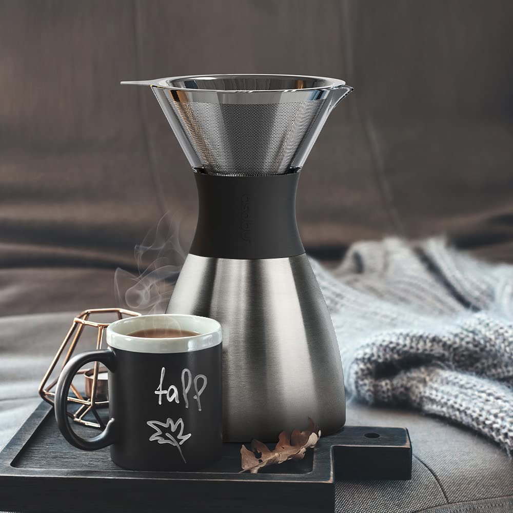 Insulated Pour Over Coffee Maker (Asobu Silver)