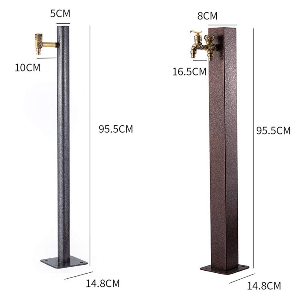 304 Stainless Steel Freestanding Garden Water Column with Anti Freezing Faucet Floor Mounted Water Tap for Courtyard Backyard Irrigation (A)