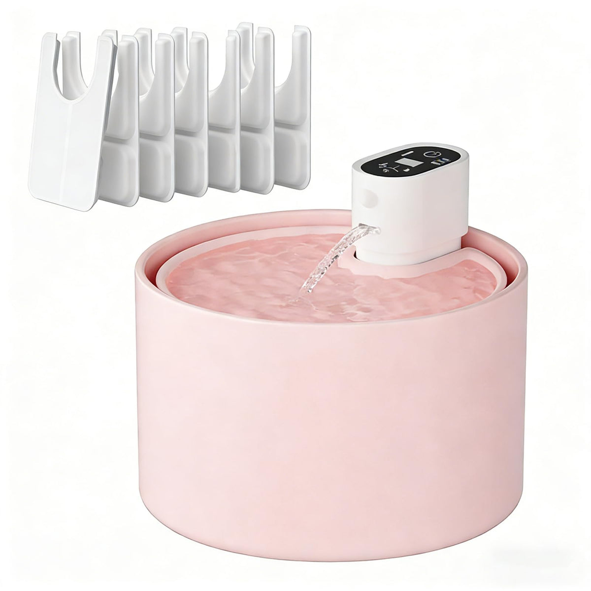 Cordless Ceramic Cat Water Fountain 78oz (Cordless Ceramic Pink)