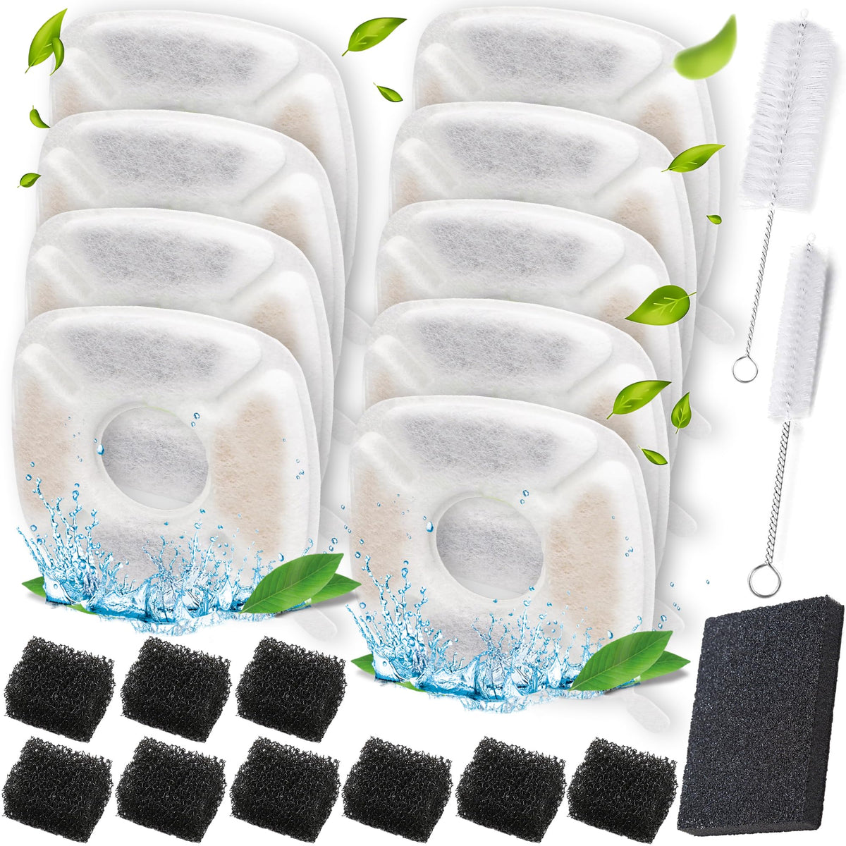 21 Pcs Cat Water Fountain Filters for Veken 95oz