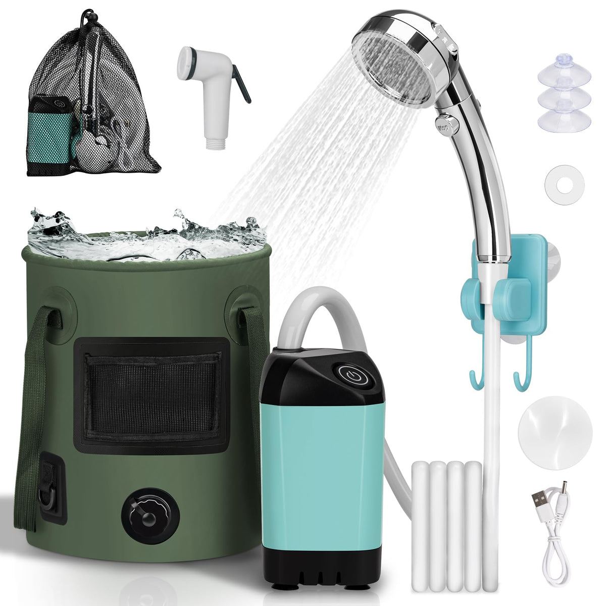 Portable Camping Shower (Blue Pump)
