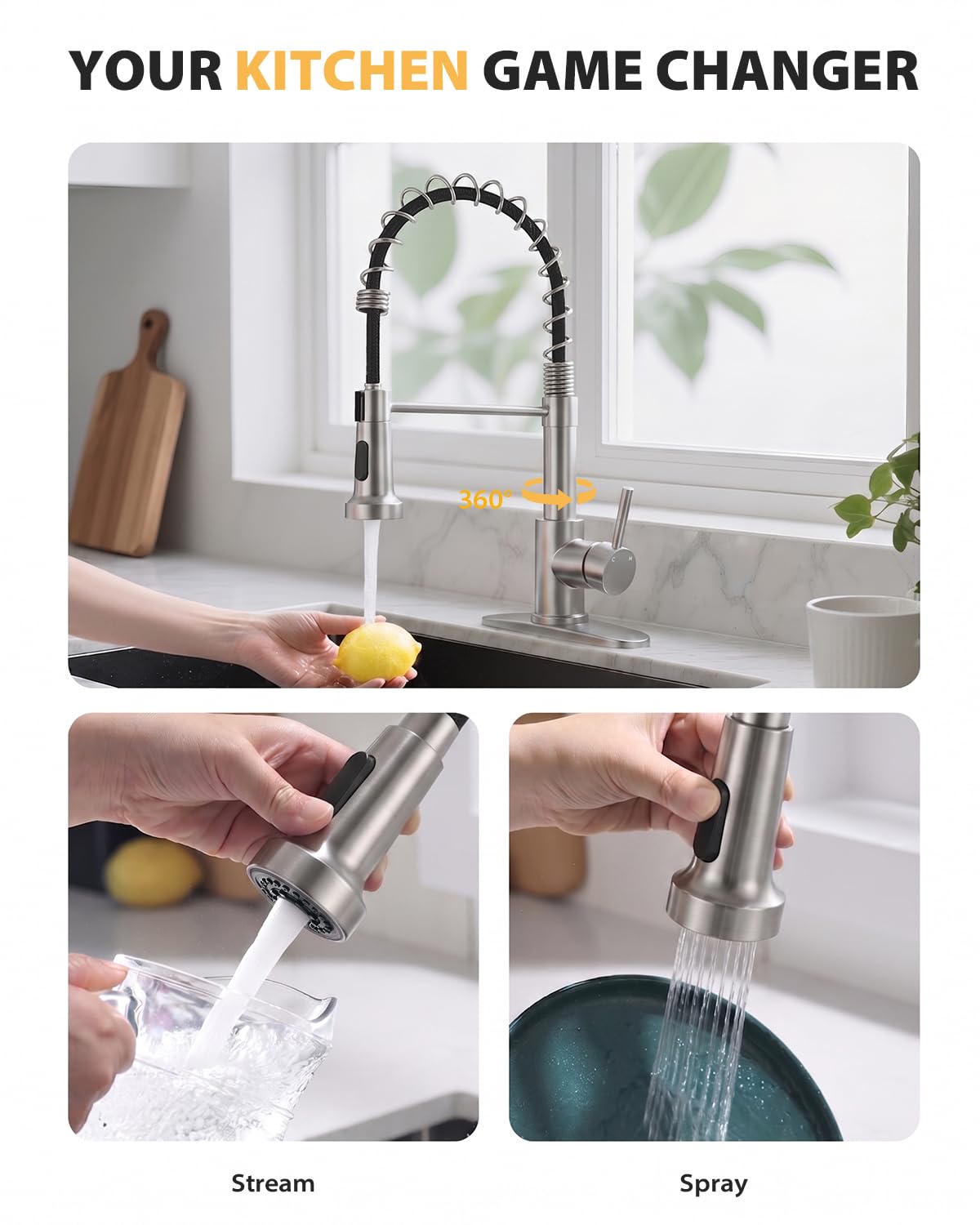 Kitchen Faucet with Pull Down Sprayer