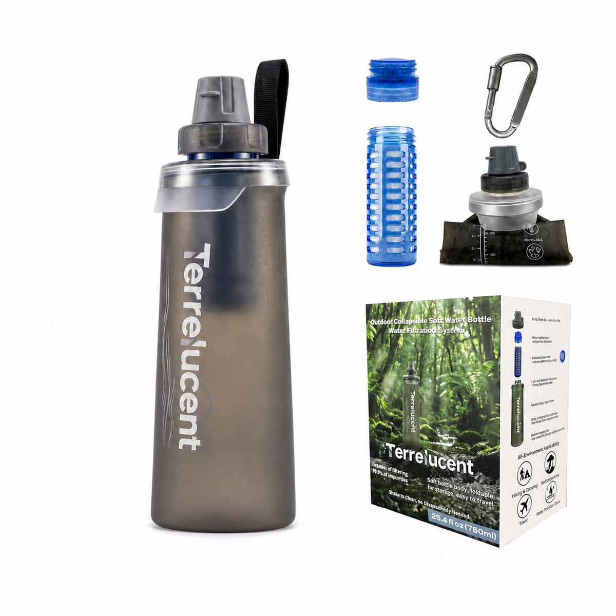 Collapsible Water Bottle with Filter
