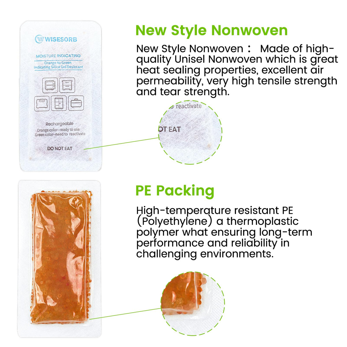 6Pcs 40 Gram Rechargeable Desiccant Packs (6 Packs)