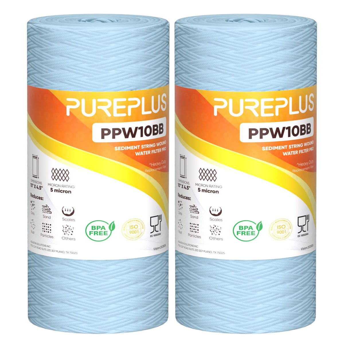 5 Micron 10 x 4.5 Whole House Water Filter for Well Water 2 Pack (Enhanced Fiber(Pro) / 2 Count (Pack of 1))