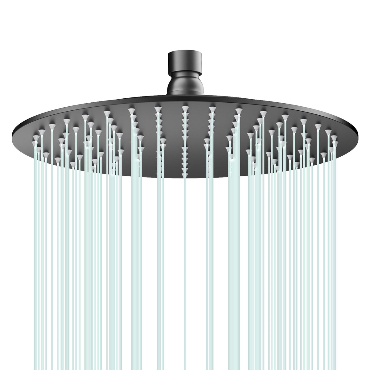All Metal 10Inch Rain Shower Head (Matte Black / 10 Inch)