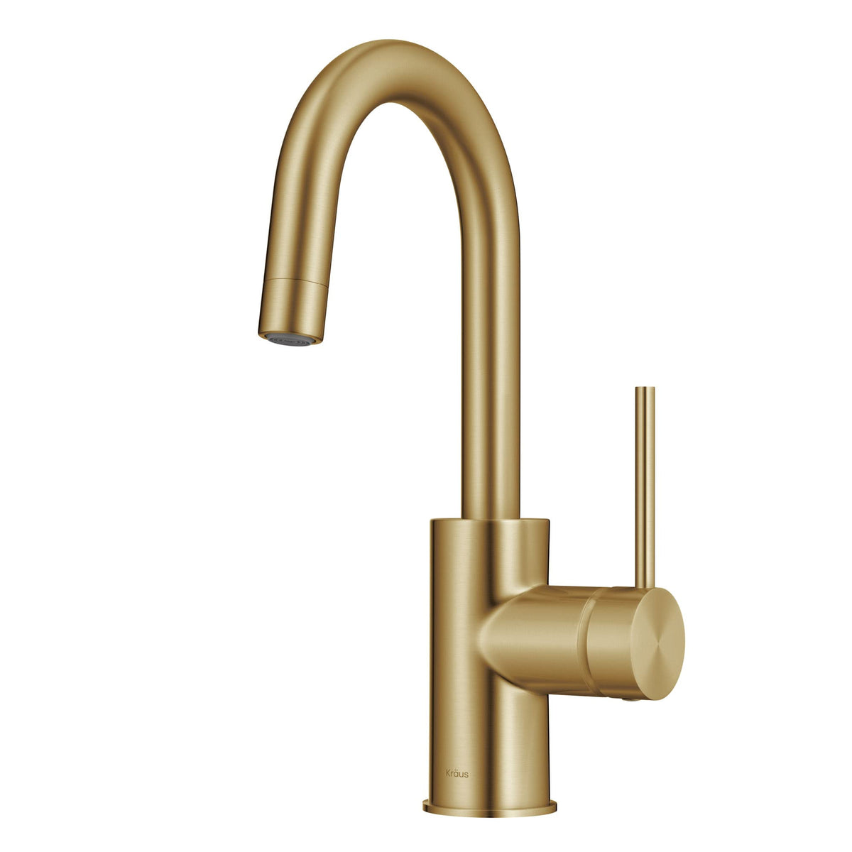 Oletto Single Handle Kitchen Bar Faucet with QuickDock Top Mount Assembly in Brushed Brass (Brushed Brass / Bar Faucet)
