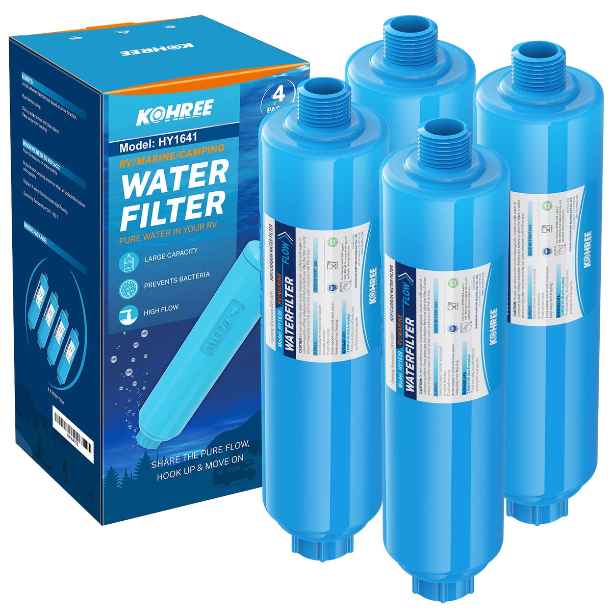 RV Water Filter (4 Count (Pack of 1))