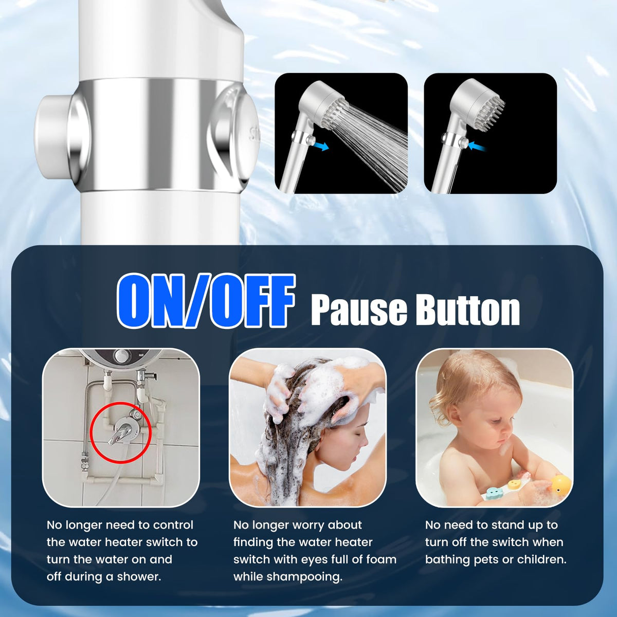 Filtered Shower Head with Handheld (Wihte)