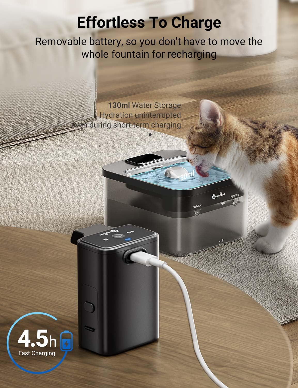 Cat Water Fountain Cordless (Black / Pro)