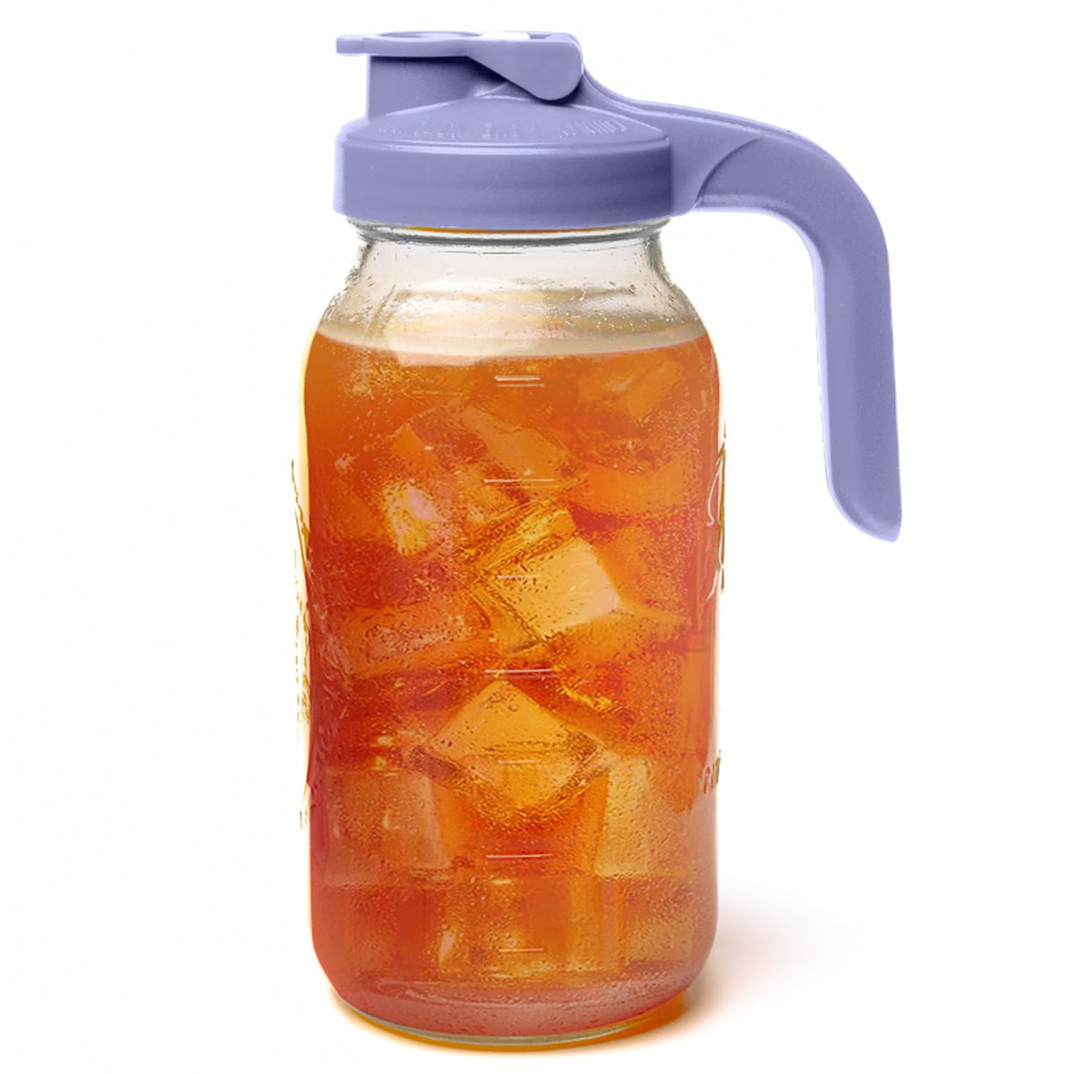 64 oz Mason Jar Glass Pitcher With Lid (64 Ounces / Lavender)
